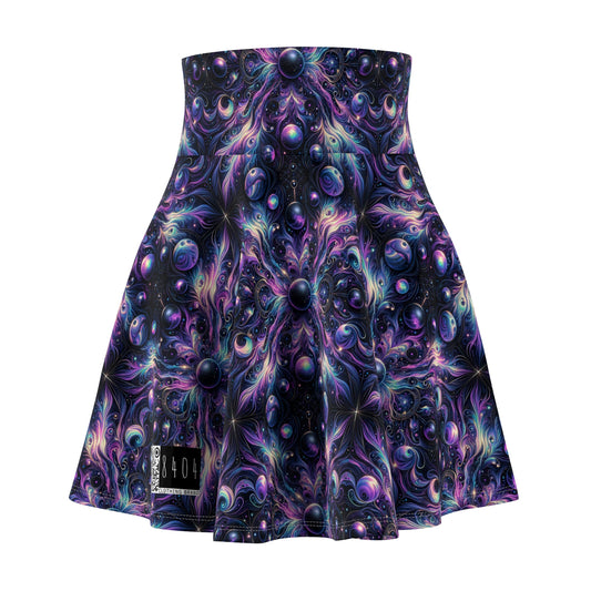 Galactic Hues Tech-Forward Cosmic Fusion Women's Skater Skirt - 8404 Design-41