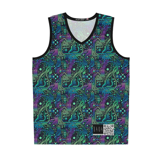 Tech-Infused Neon Tech-Forward Streetwear Basketball Jersey - 8404 Design-66