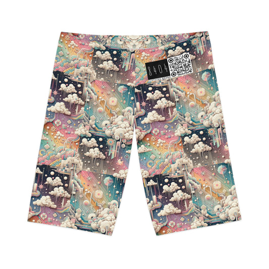 Digital Dreamland Whimsical and Nostalgic Streetwear With a Digital Twist Women's Bike Shorts - 8404 Design-52