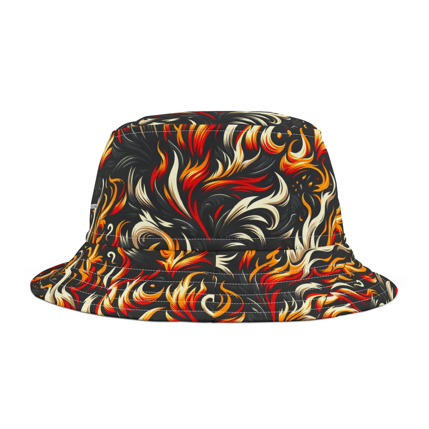 Fire & Flames Bold Streetwear Statement Bucket Hat - 8404 Design-55