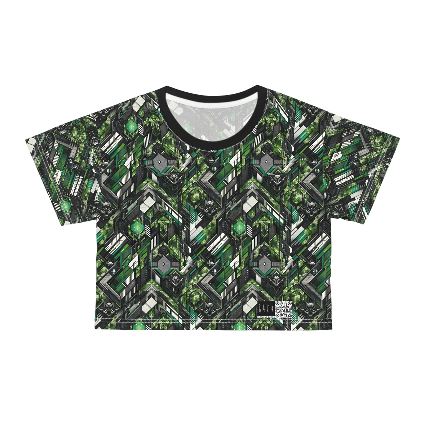 Tech Camo Fusion Tech-Forward Streetwear With a Futuristic Edge Crop Tee - 8404 Design-58