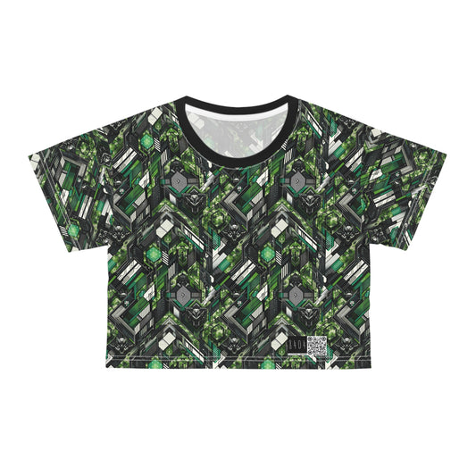 Tech Camo Fusion Tech-Forward Streetwear With a Futuristic Edge Crop Tee - 8404 Design-58