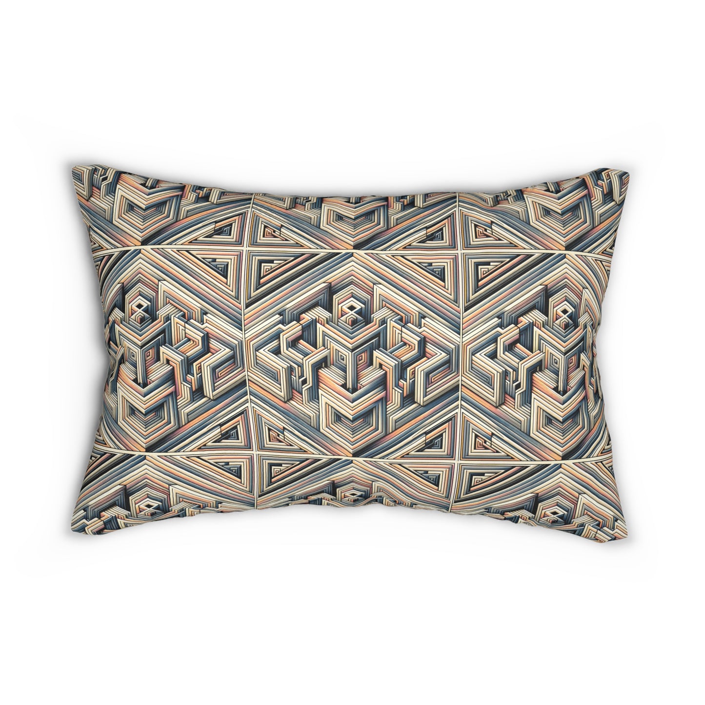 Tech Illusion Graphics Futuristic Artistry Spun Polyester Lumbar Pillow - 8404 Design-52 B