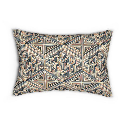 Tech Illusion Graphics Futuristic Artistry Spun Polyester Lumbar Pillow - 8404 Design-52 B