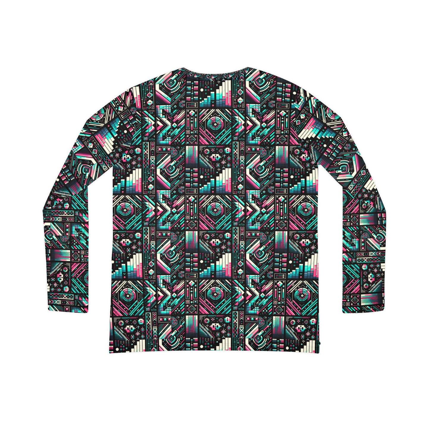 Digital Artistry Digital-native Streetwear Women's Long Sleeve V-neck Shirt - 8404 Design-60