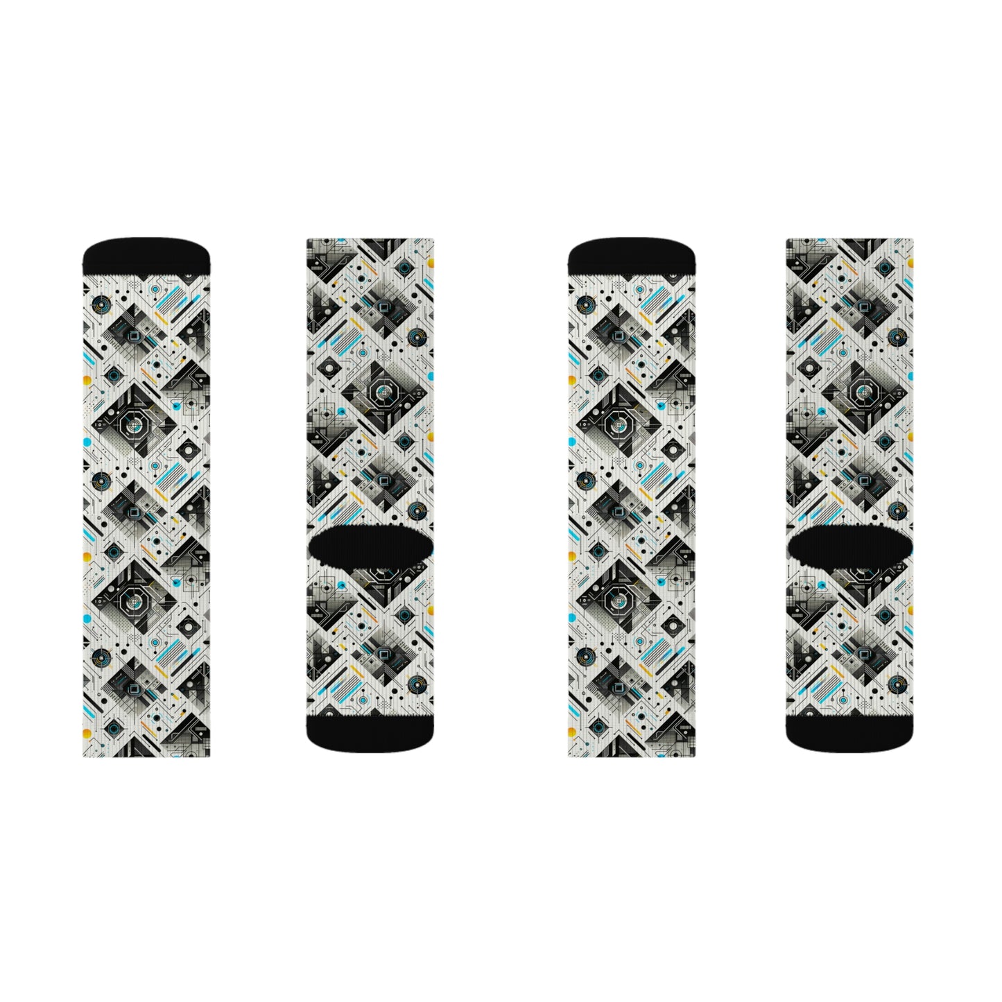 Tech Minimalism Minimalist Tech Sublimation Socks - 8404 Design-47