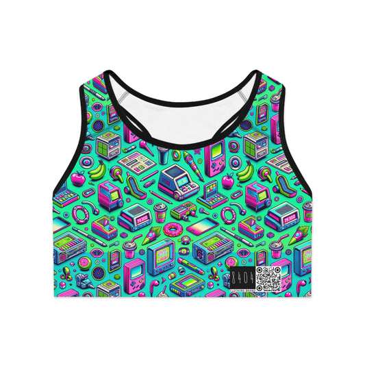 Y2k Revival Nostalgic Futurism Sports Bra - 8404 Design-48