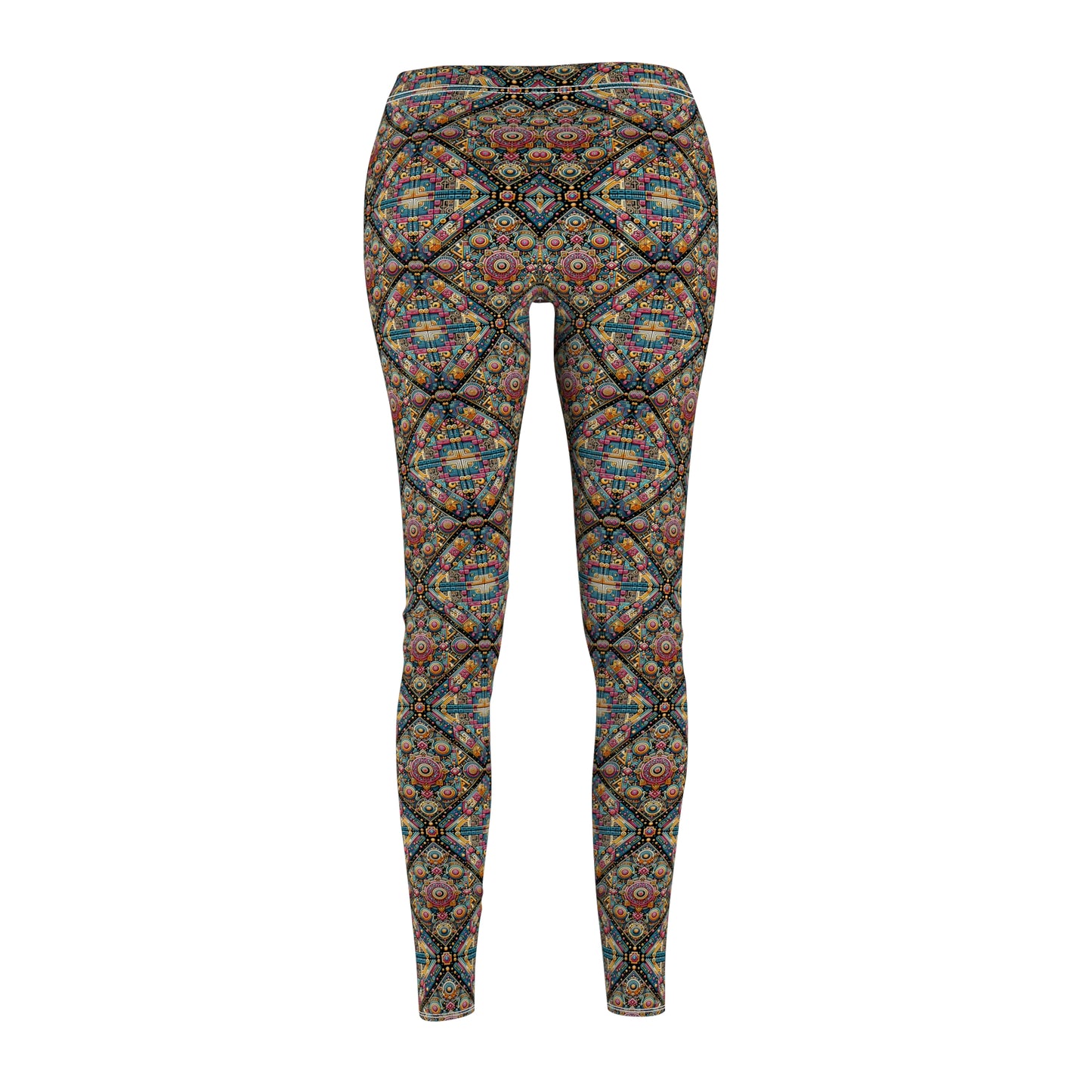 Cultural Fusion Tech Blend of Cultural Heritage With Tech-Inspired Elements Women's Cut & Sew Casual Leggings - 8404 Design-58