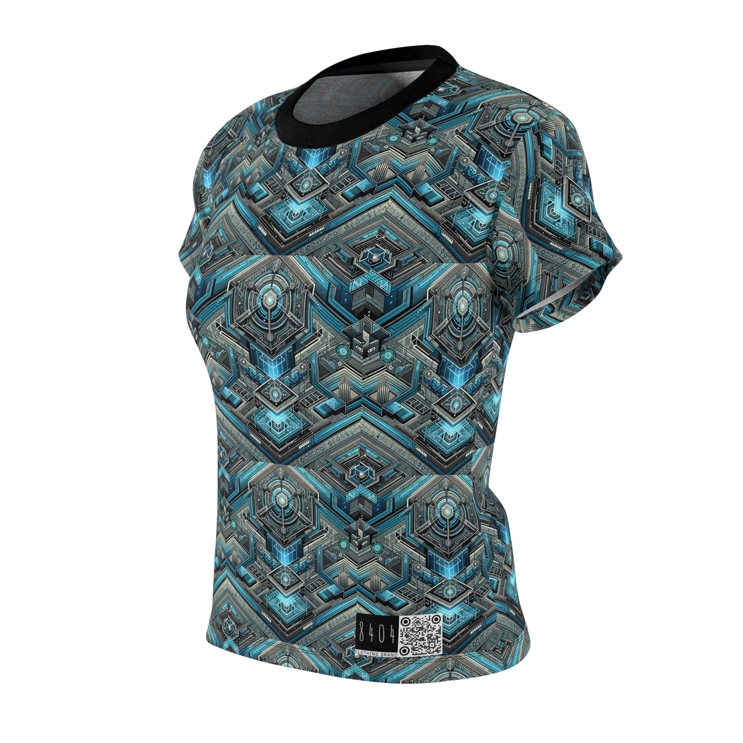Tech-Infused Futurism Sleek Tech Edge Women's Cut & Sew Tee - 8404 Design-49