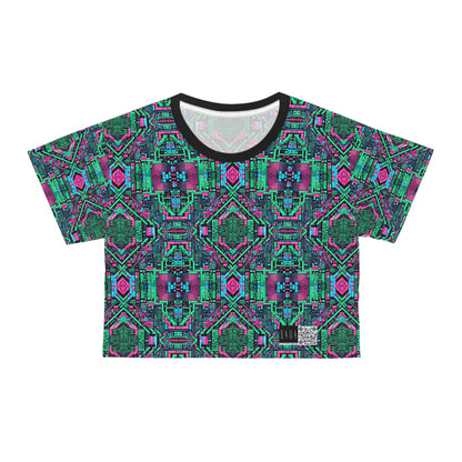Digital Glitch Vibes Tech-Inspired Streetwear Crop Tee - 8404 Design-71