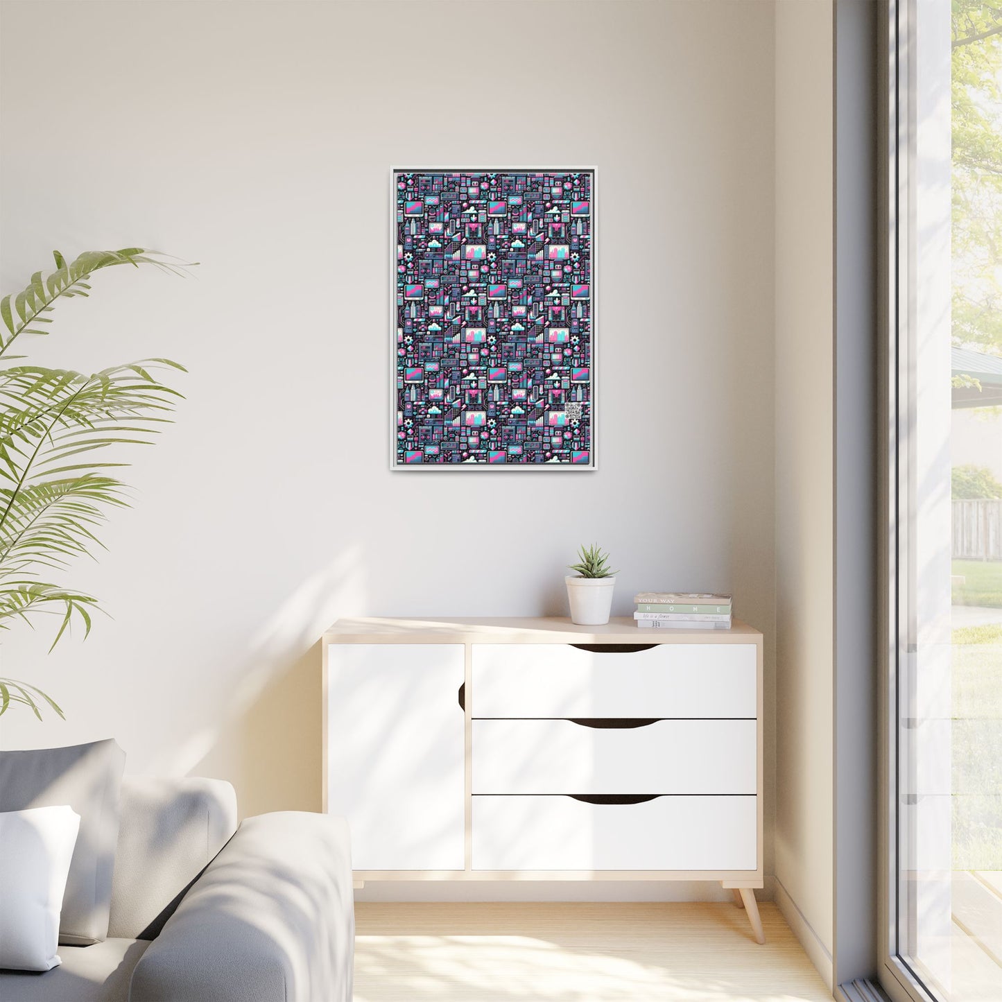 Digital Rebellion Youthful Streetwear with a Rebellious Digital Twist Matte Canvas, Framed (multi-color) - 8404 Design-71 A