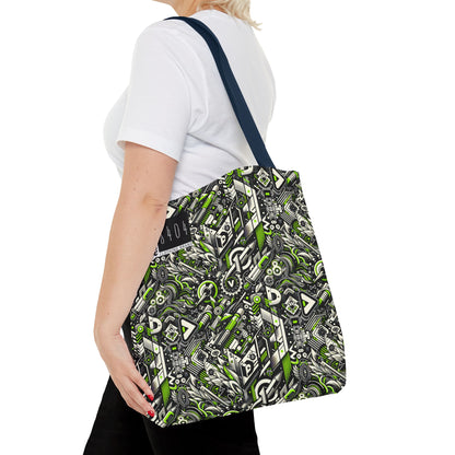 Graffiti Tech Fusion Bold Streetwear Fusion Tote Bag - 8404 Design-59
