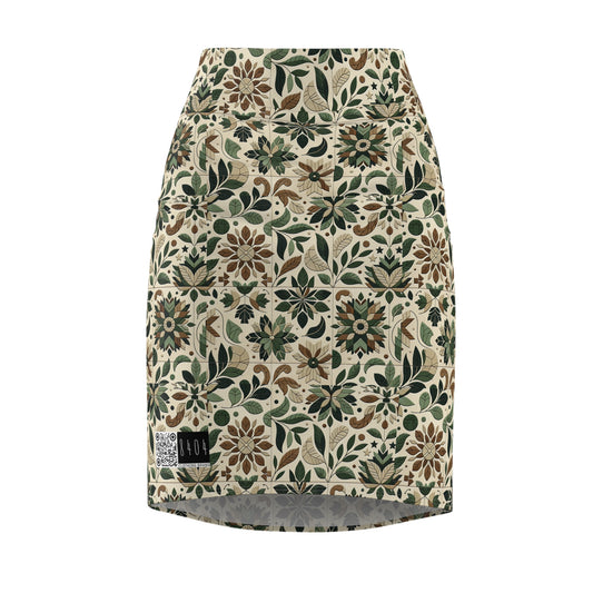 Streetwear Sustainability Environmentally Conscious Streetwear with a Natural Aesthetic Women's Pencil Skirt - 8404 Design-56