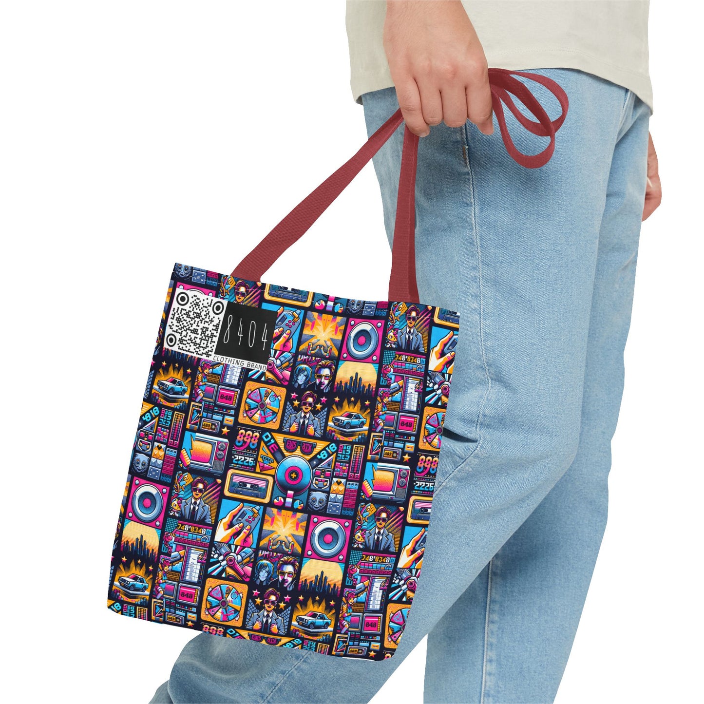 Digital Pop Culture Mashup Maximalist Pop Tote Bag - 8404 Design-52