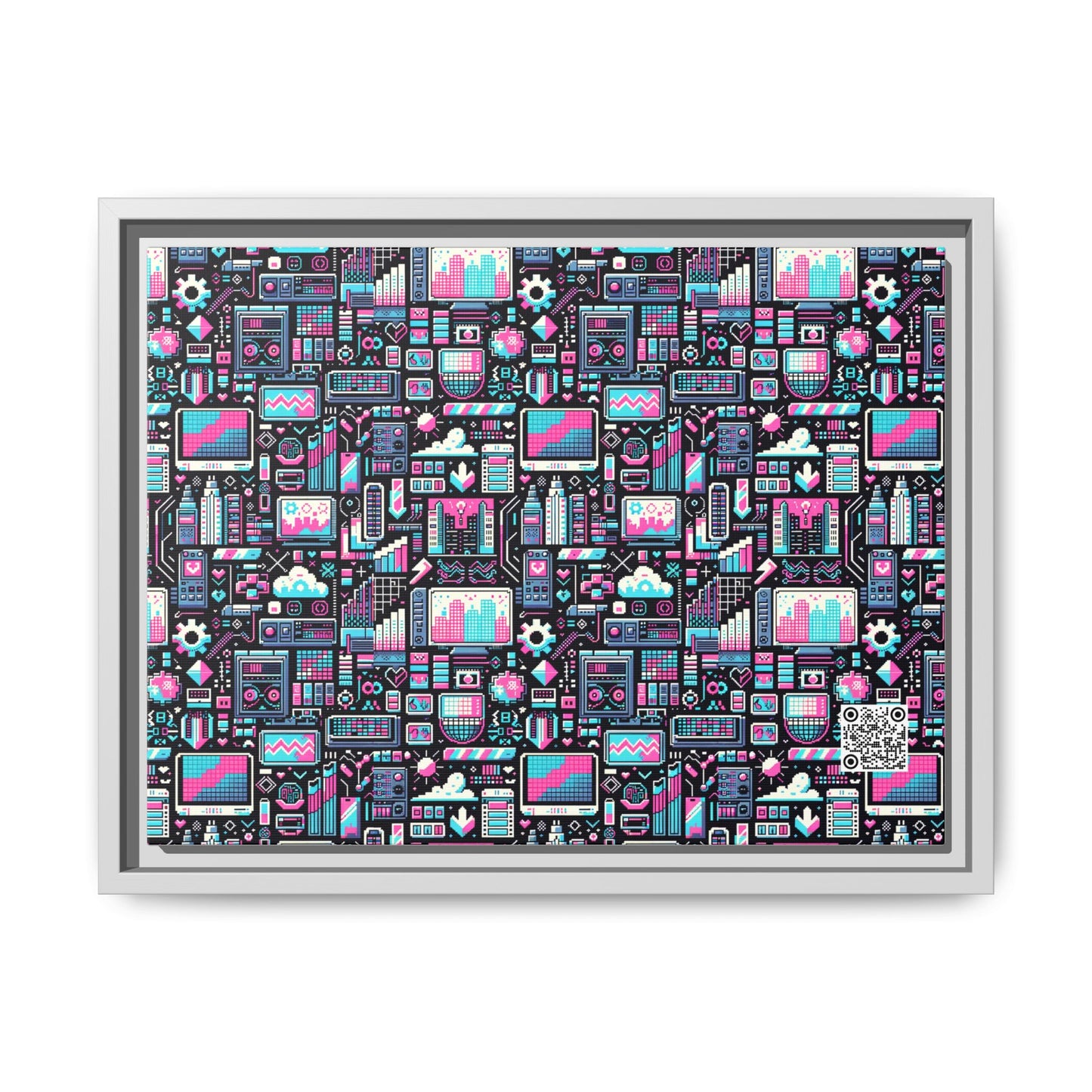 Digital Rebellion Youthful Streetwear with a Rebellious Digital Twist Matte Canvas, Framed (multi-color) - 8404 Design-71 A