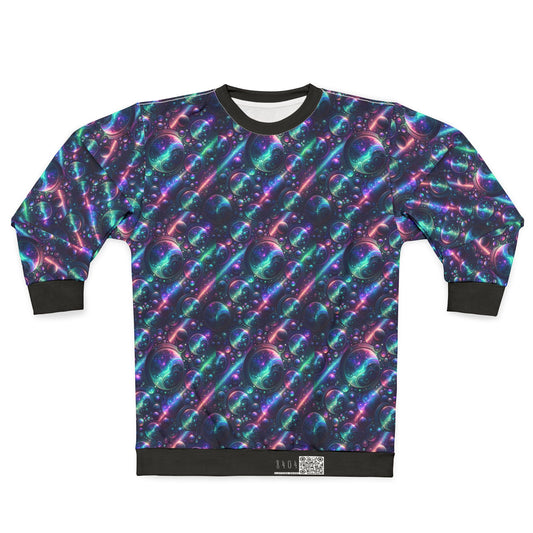 Iridescent Tech Fusion Tech-Forward Streetwear Sweatshirt - 8404 Design-51