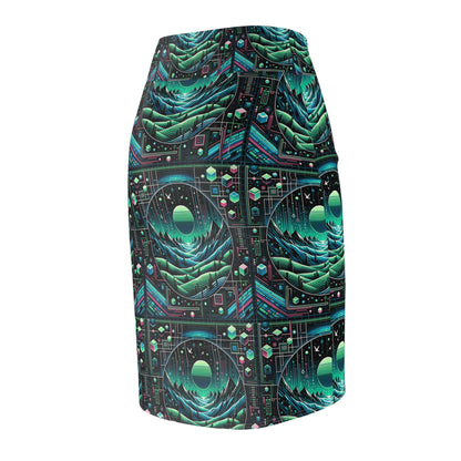 Digital Adventure Graphics Digital Explorer Women's Pencil Skirt - 8404 Design-59