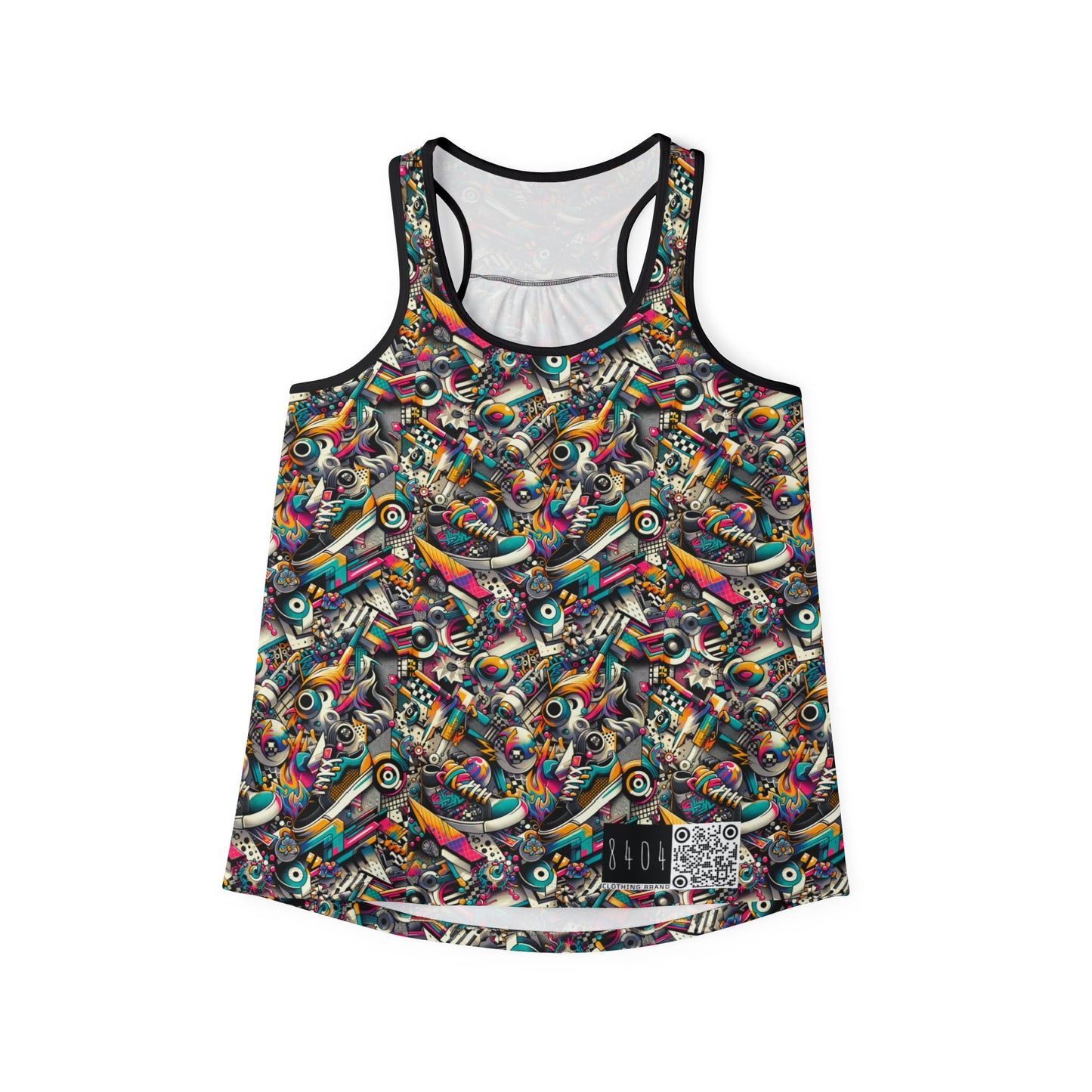Urban Graffiti Fusion Eclectic Street Art Meets Modern Tech Culture Women's Tank Top - 8404 Design-55