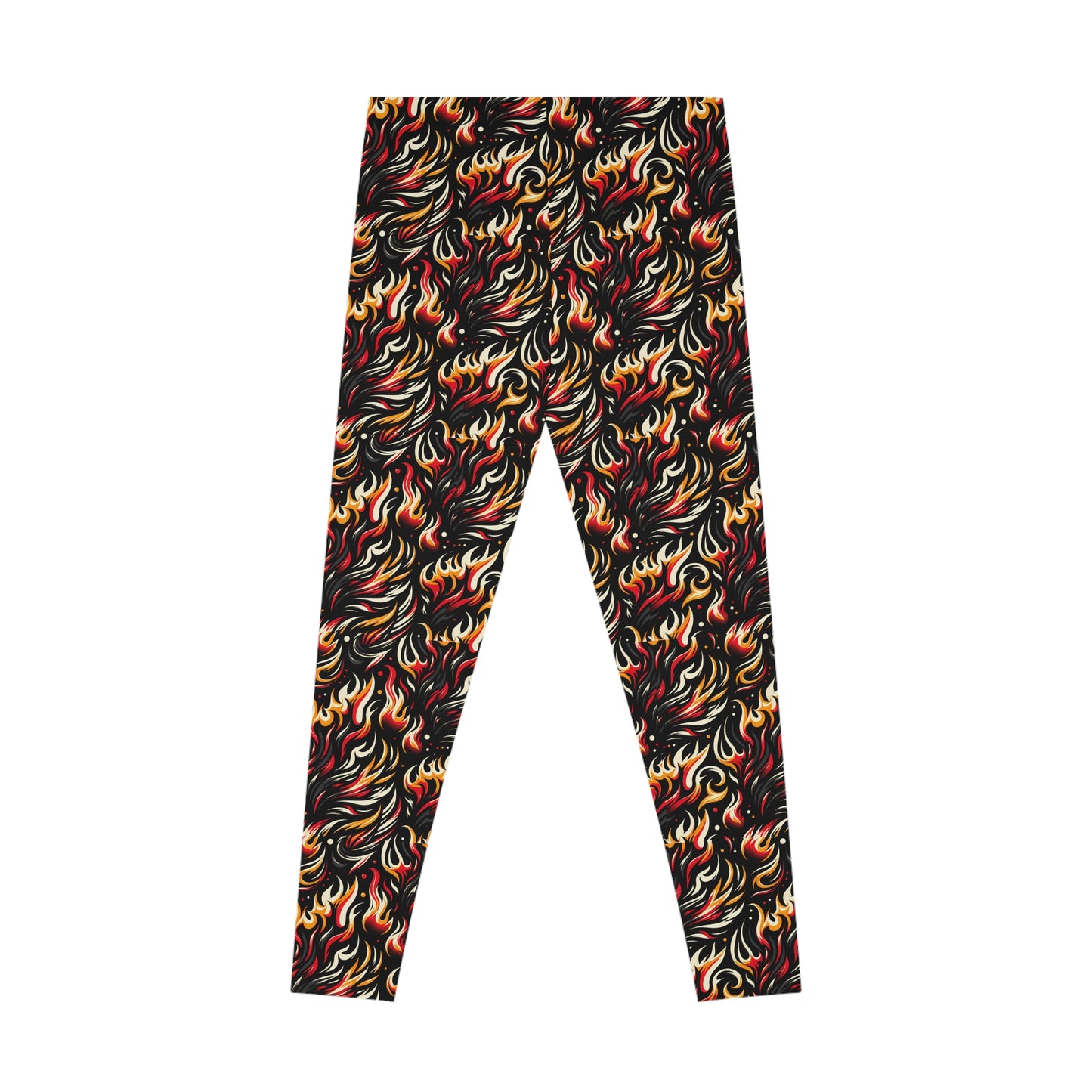 Fire & Flames Bold Streetwear Statement Stretch Leggings - 8404 Design-60