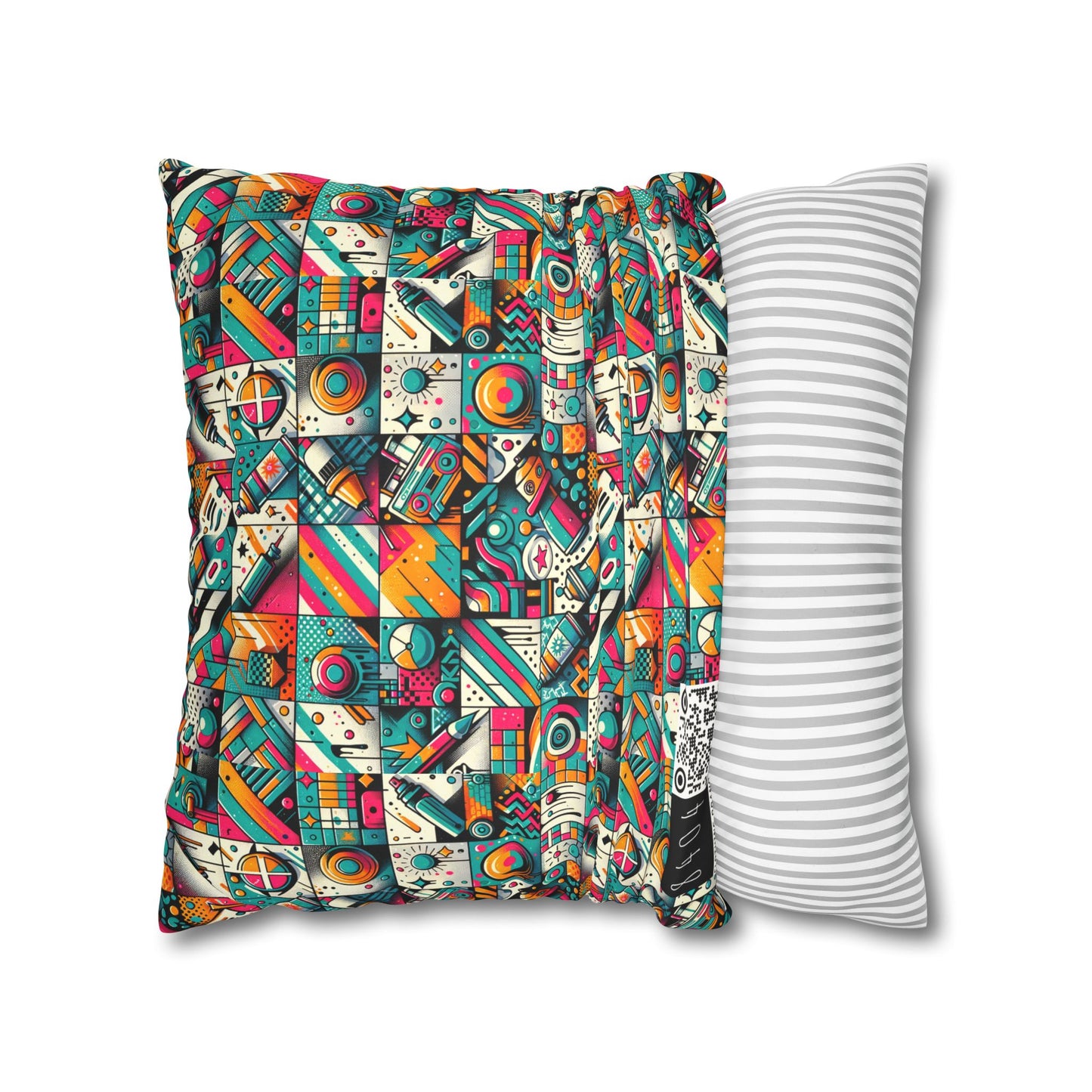 Graffiti Fusion Modern Street Art Fusion Faux Suede Square Pillowcase - 8404 Design-58