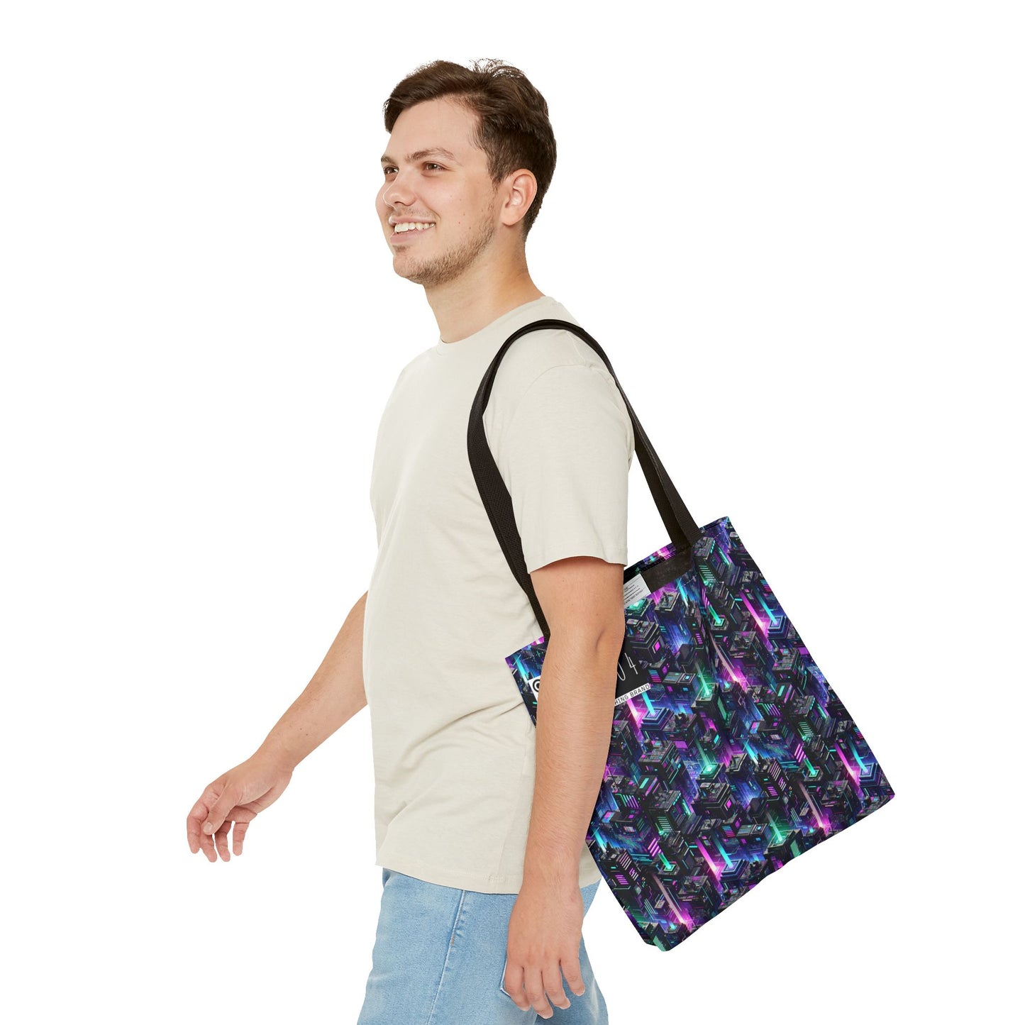 Tech Noir Graphics Futuristic Tech Aesthetics Tote Bag - 8404 Design-55
