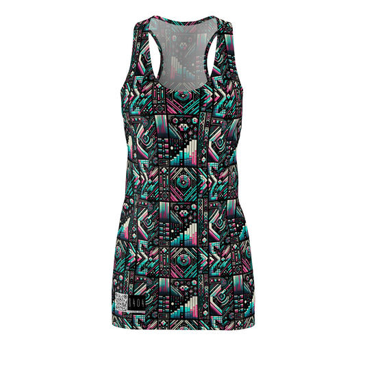 Digital Artistry Digital-native Streetwear Women's Cut & Sew Racerback Dress - 8404 Design-60
