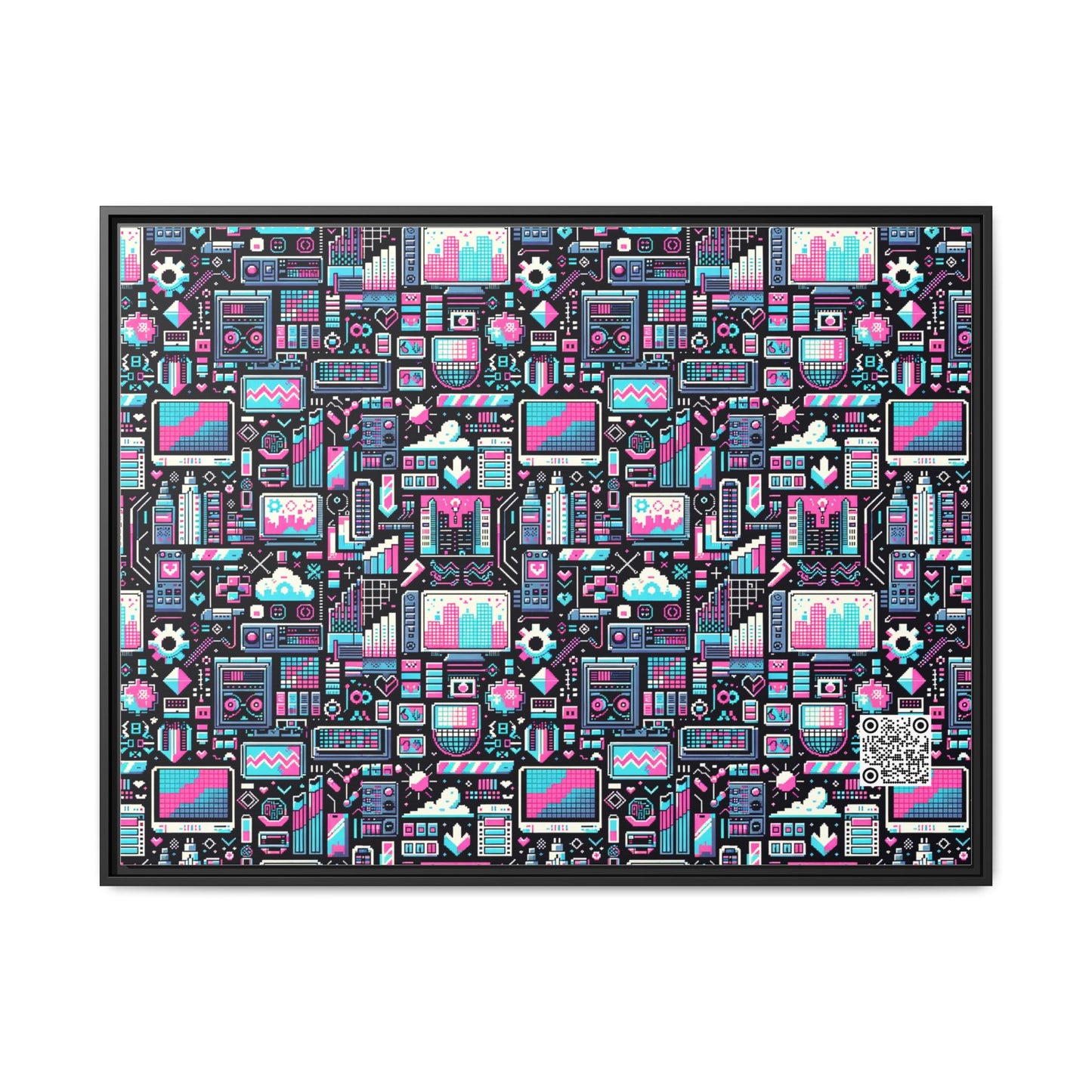 Digital Rebellion Youthful Streetwear with a Rebellious Digital Twist Matte Canvas, Framed (multi-color) - 8404 Design-71 A