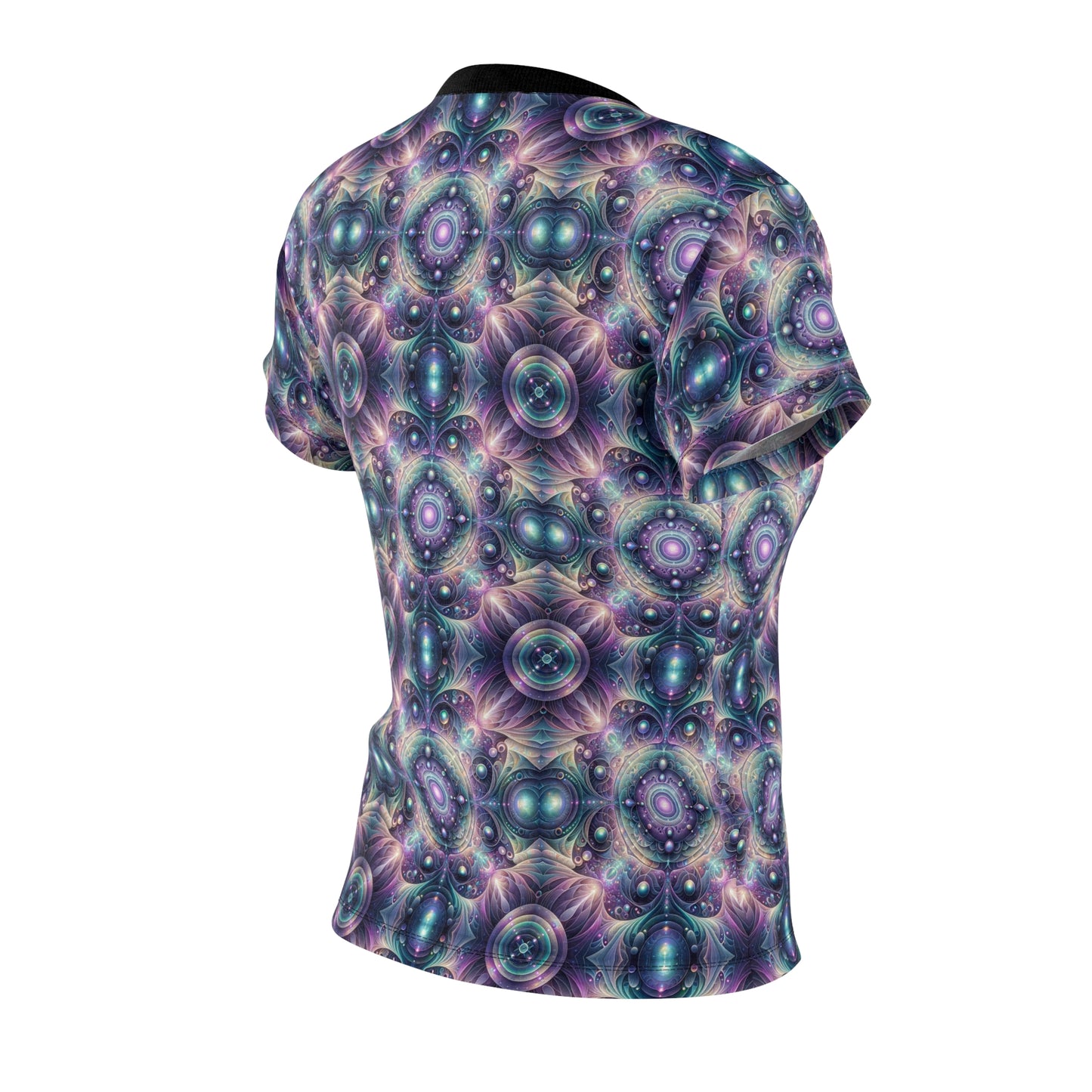 Iridescent Tech Fusion Tech-Forward Streetwear Women's Cut & Sew Tee - 8404 Design-61