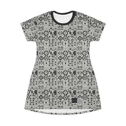 Digital Minimalism Minimalist Tech T-Shirt Dress - 8404 Design-55