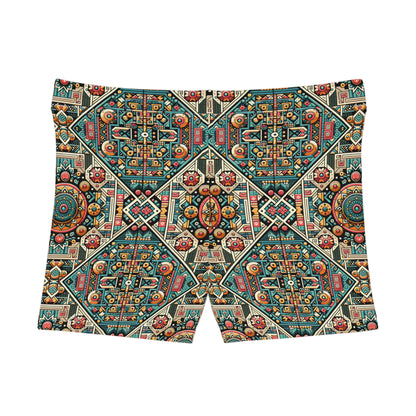 Cultural Fusion Tech Blend of Cultural Heritage With Tech-Inspired Elements Women's Shorts - 8404 Design-74