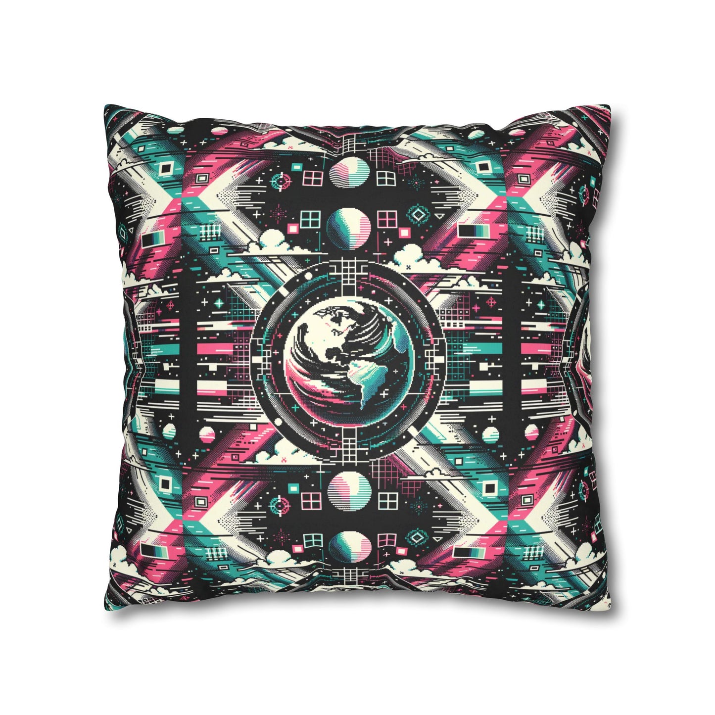 Digital Artistry Digital-native Streetwear Faux Suede Square Pillowcase - 8404 Design-62