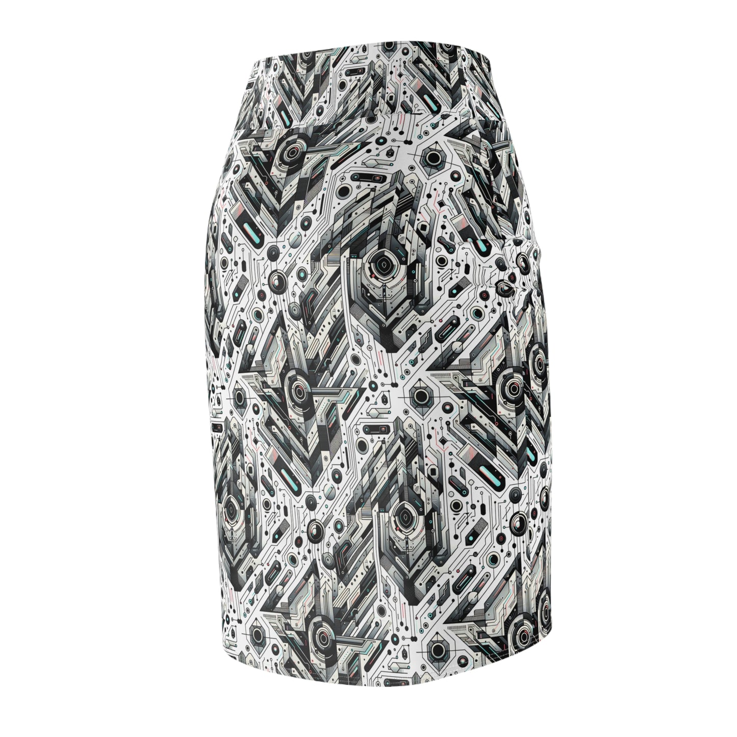 Tech-Infused Streetwear Tech-Forward Minimalism Women's Pencil Skirt - 8404 Design-51