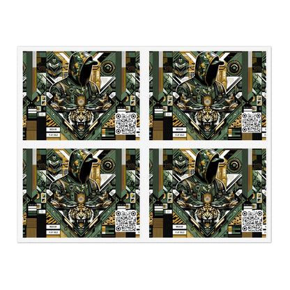 Neo-Camo Fusion Tech-Forward Streetwear Sticker Sheets - 8404 Design-64