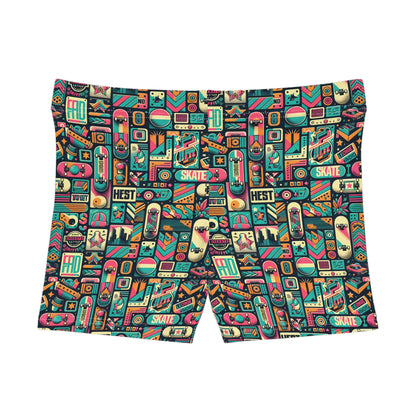 Skate Culture Revival Urban Retro Cool Women's Shorts - 8404 Design-61