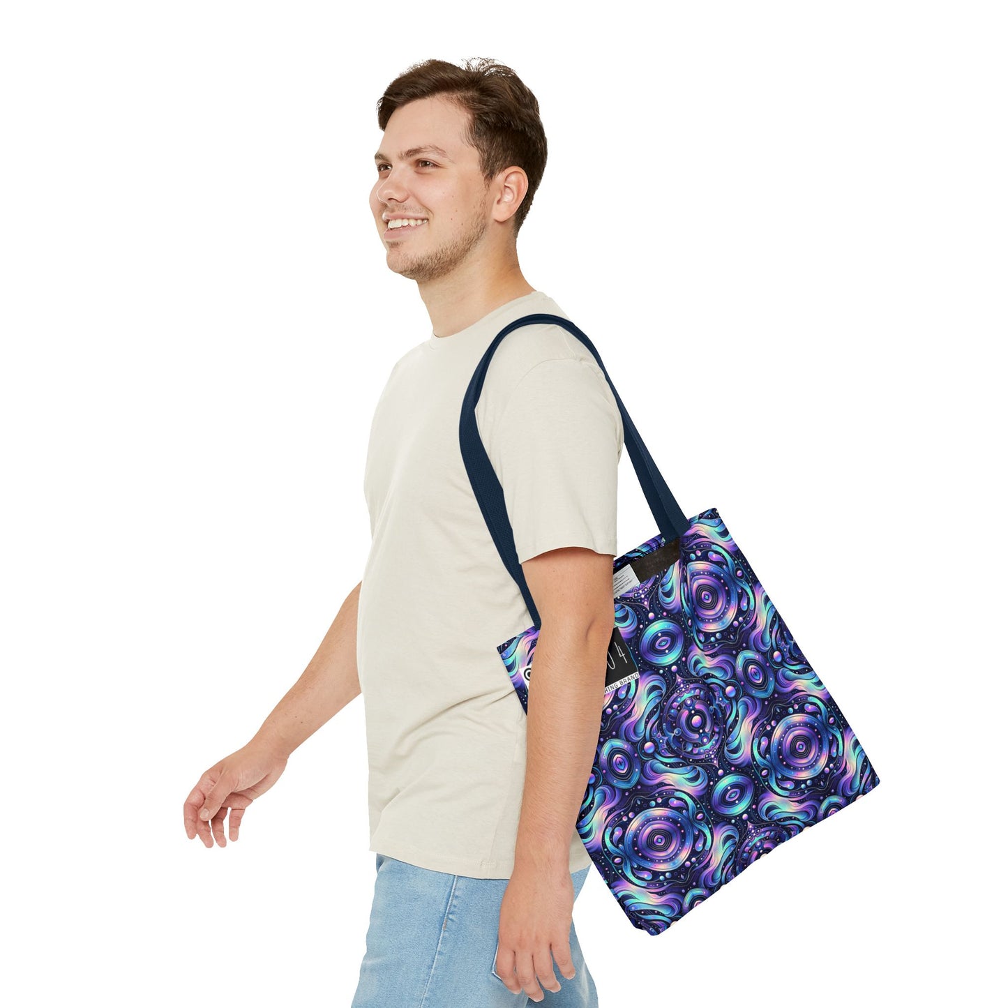 Iridescent Tech Fusion Tech-Forward Streetwear Tote Bag - 8404 Design-62