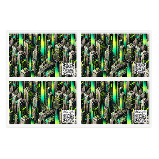 Digital Rebellion Tech-Forward Streetwear Sticker Sheets - 8404 Design-63