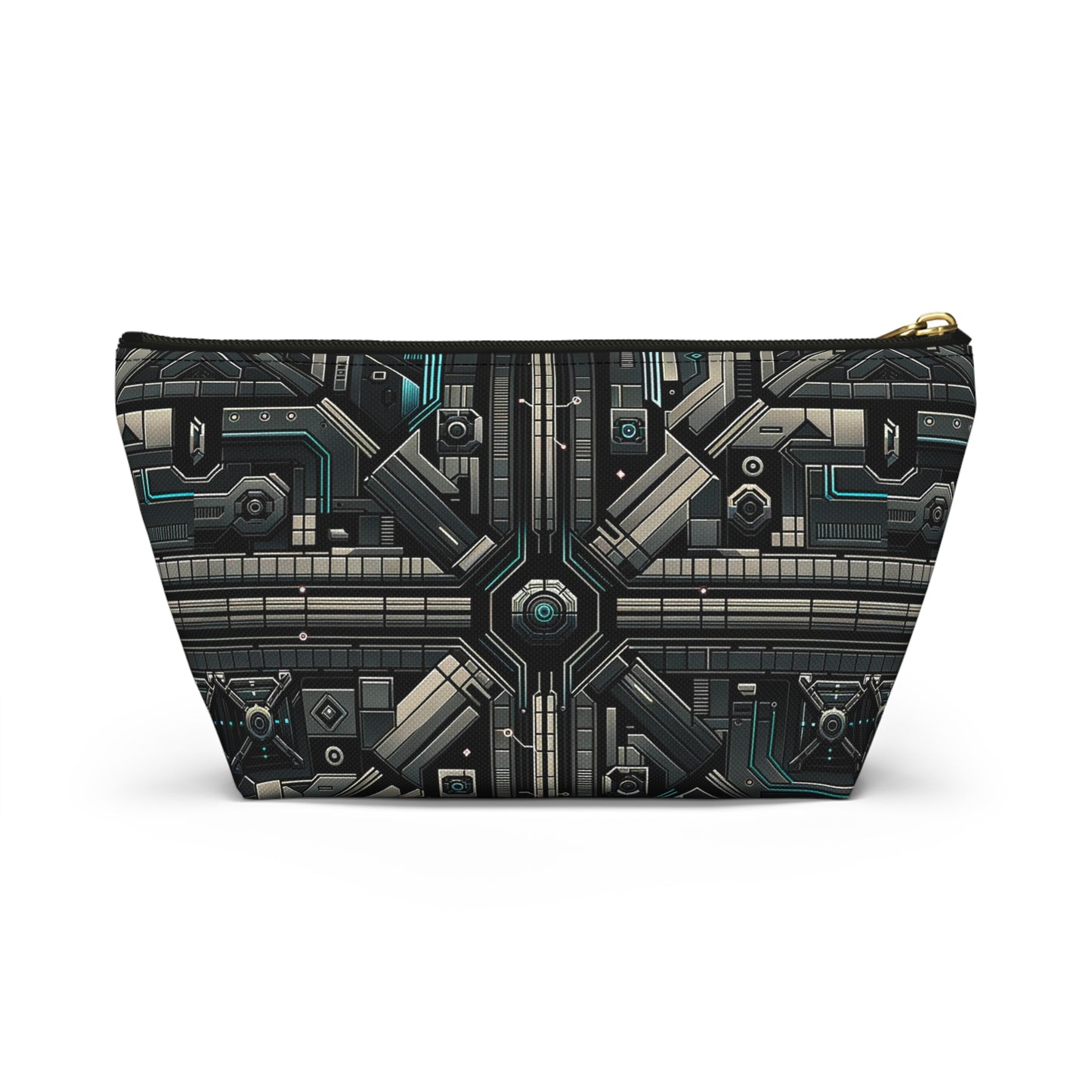 Tech Noir Futuristic Tech Aesthetic with a Dark Twist Accessory Pouch W T-bottom - 8404 Design-59