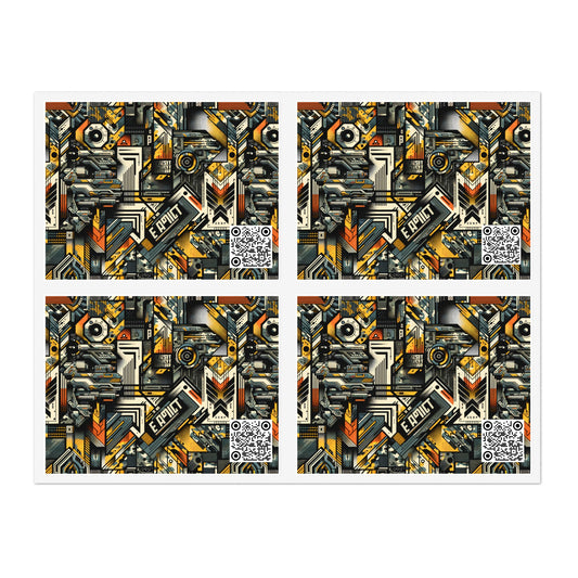Digital Punk Futuristic Grunge Sticker Sheets - 8404 Design-49
