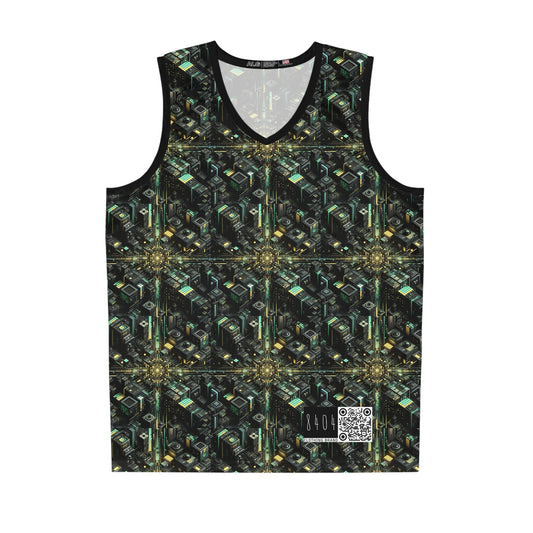 Tech Noir Graphics Tech-Inspired Streetwear Basketball Jersey - 8404 Design-66