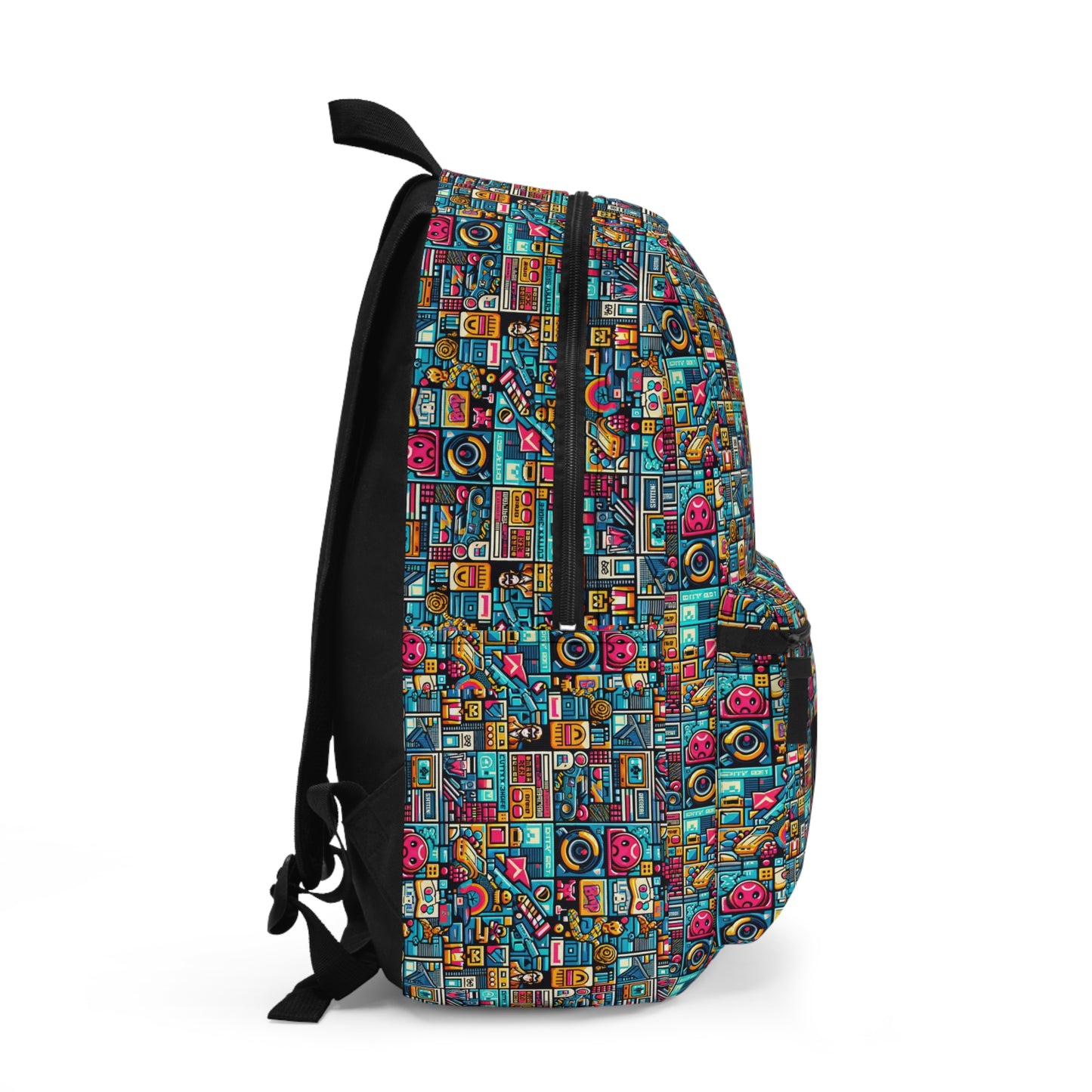 Digital Pop Culture Mashup Maximalist Pop Backpack - 8404 Design-47