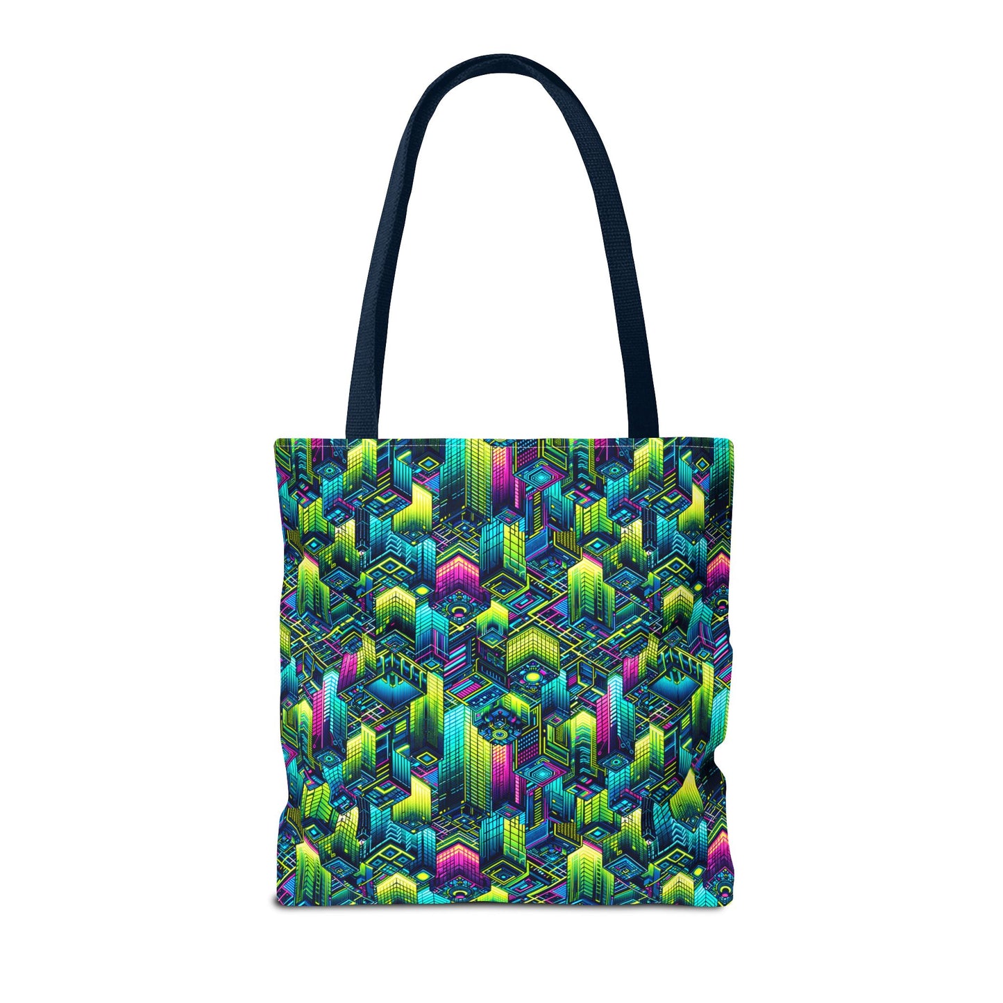 Tech-Infused Neon Tech-Forward Streetwear Tote Bag - 8404 Design-65