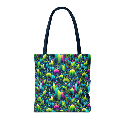 Tech-Infused Neon Tech-Forward Streetwear Tote Bag - 8404 Design-65