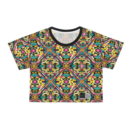 Neon Pop Art Revival Pop Culture Retro Crop Tee - 8404 Design-59