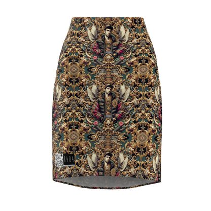 Digital Renaissance Luxurious With a Modern Twist Women's Pencil Skirt - 8404 Design-59
