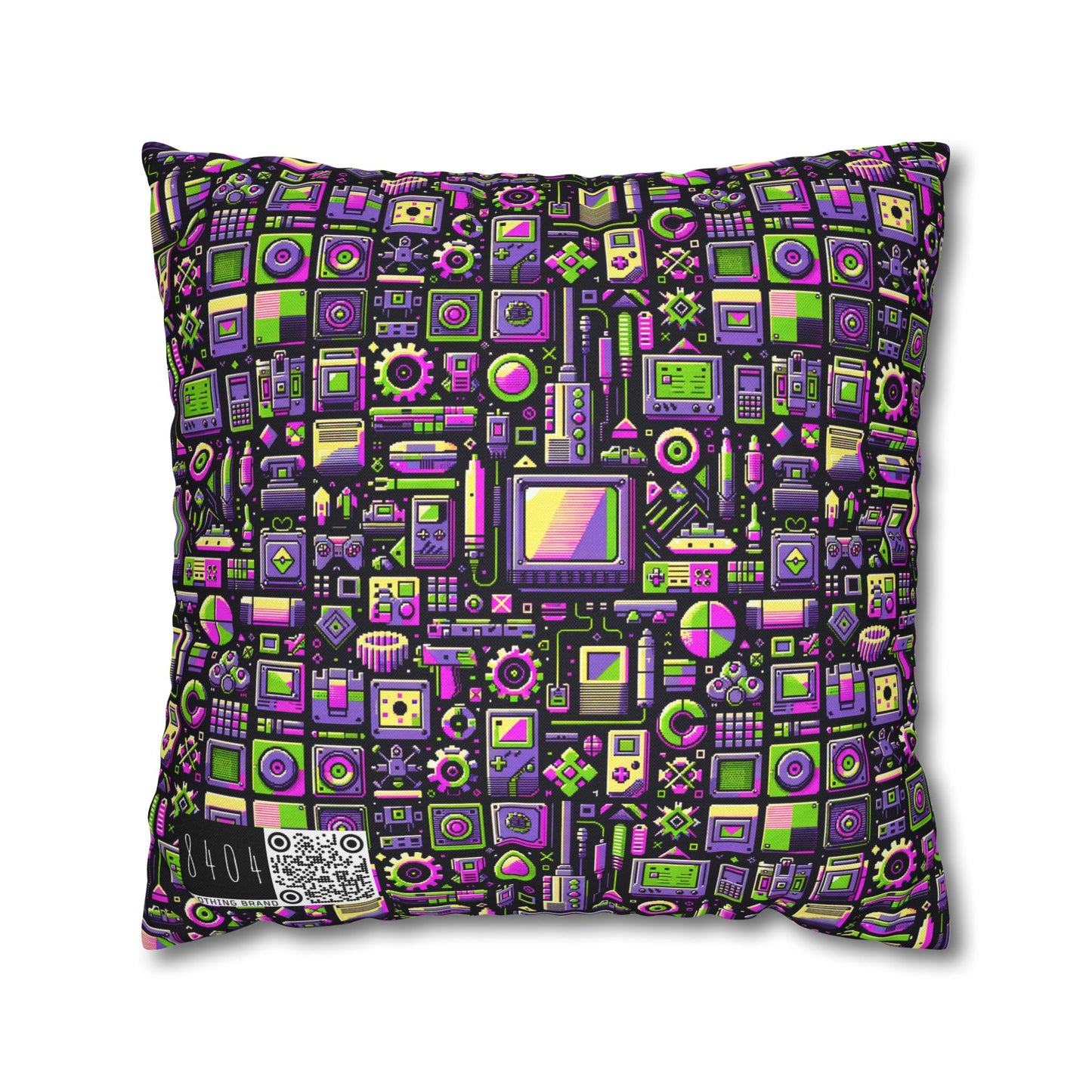 Digital Nostalgia Remix Modern Vintage Fusion Spun Polyester Square Pillowcase - 8404 Design-67