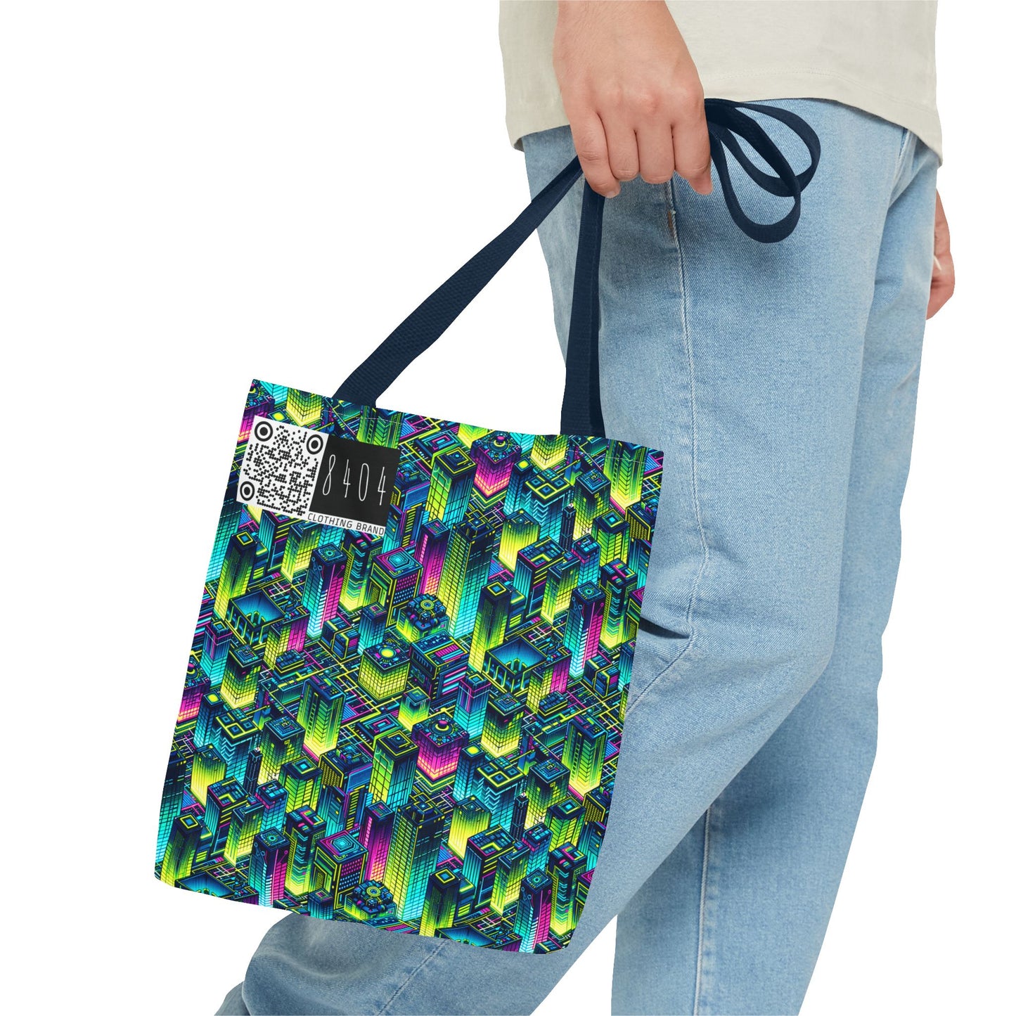 Tech-Infused Neon Tech-Forward Streetwear Tote Bag - 8404 Design-65