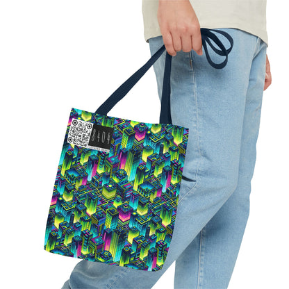 Tech-Infused Neon Tech-Forward Streetwear Tote Bag - 8404 Design-65