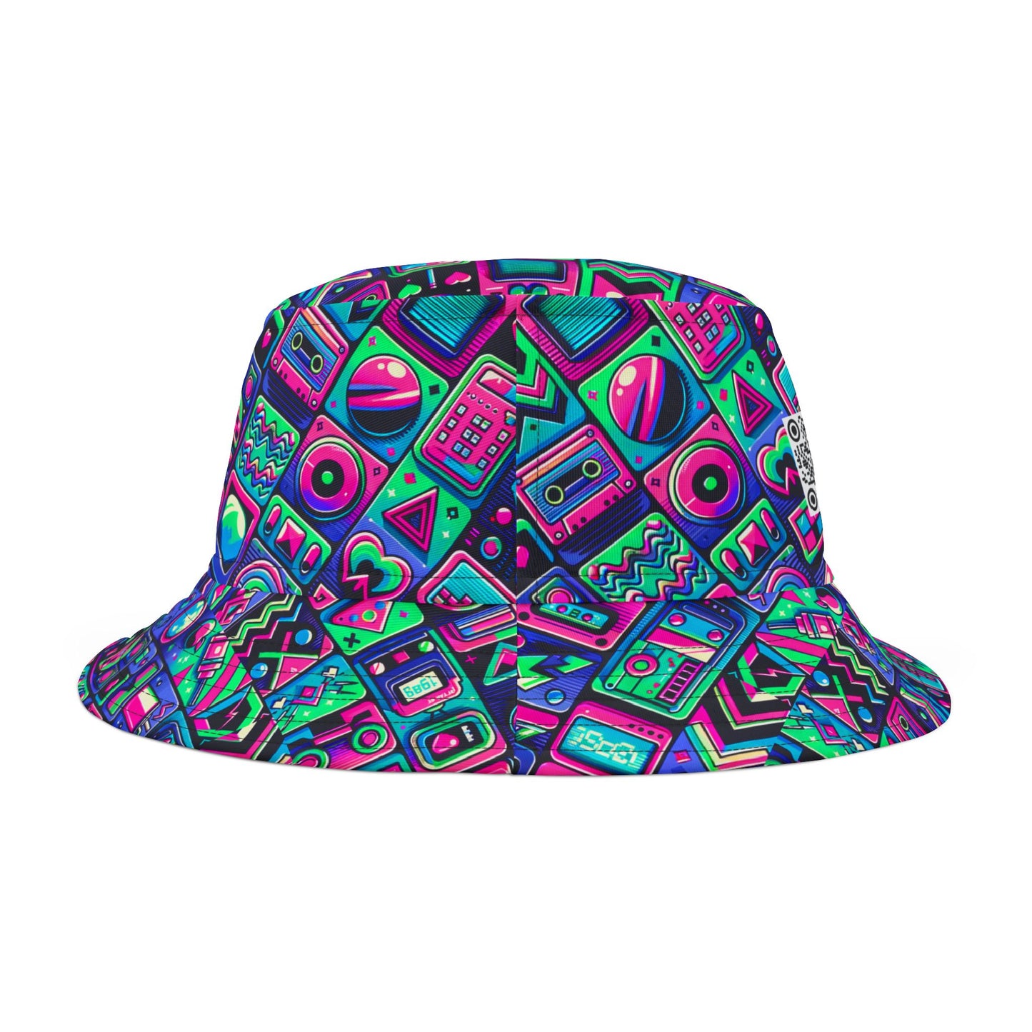 Neon Retro Revival Retro Futurism Bucket Hat - 8404 Design-60