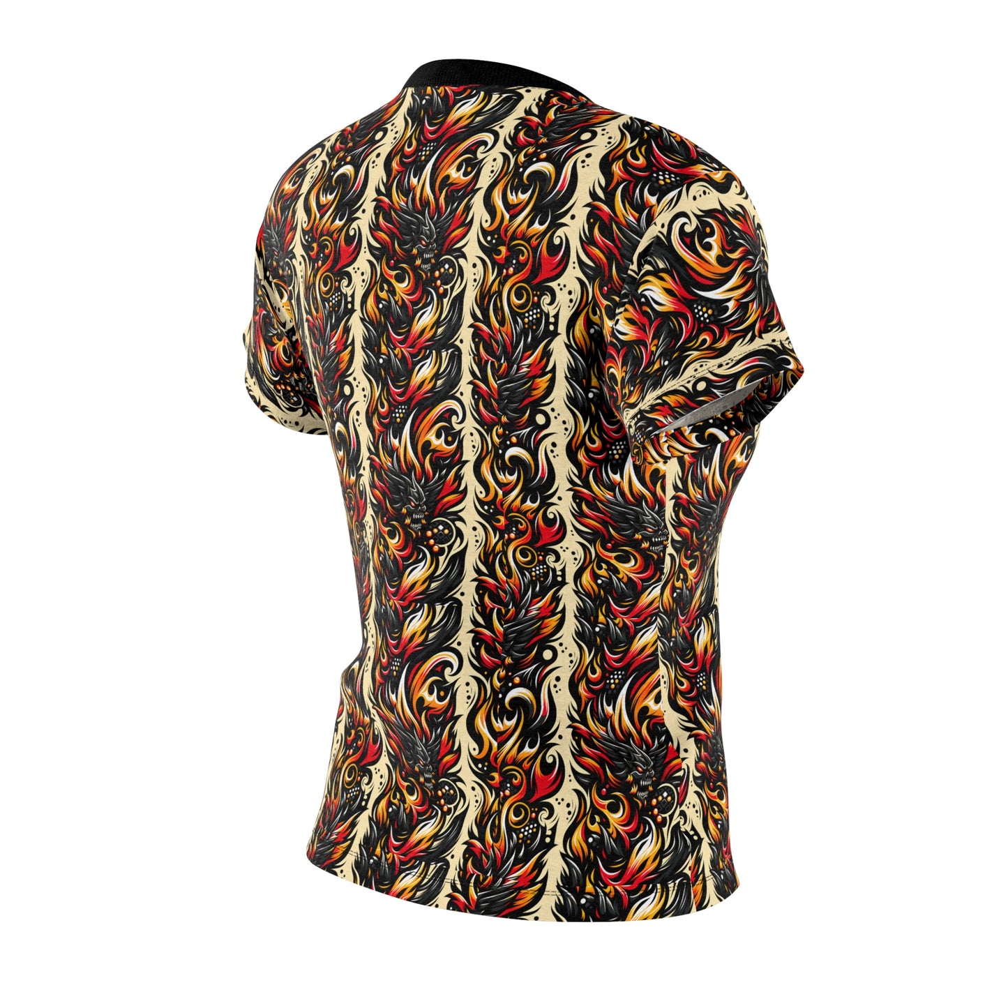 Flame Graphics Maximalist Streetwear Women's Cut & Sew Tee - 8404 Design-65