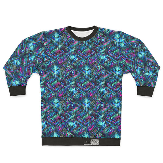 Digital Dreamland Futuristic Tech Aesthetic Sweatshirt - 8404 Design-42